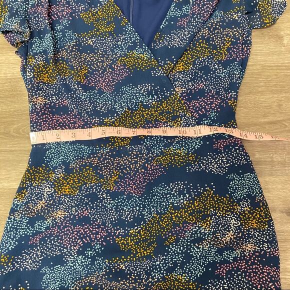 Slate and Willow Printed Dress Ruffle Blue S - Picture 4 of 6